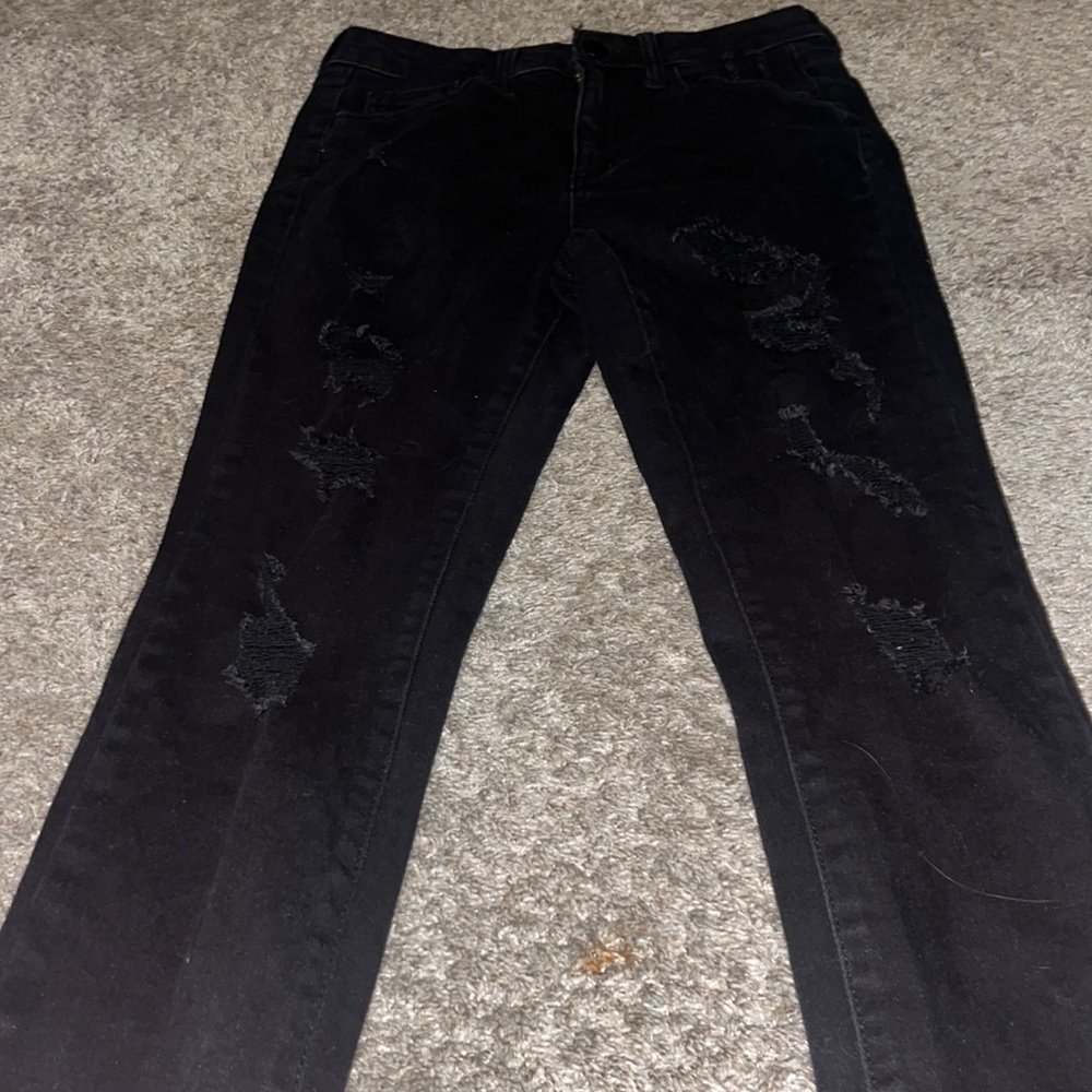 black skinny ripped jeans